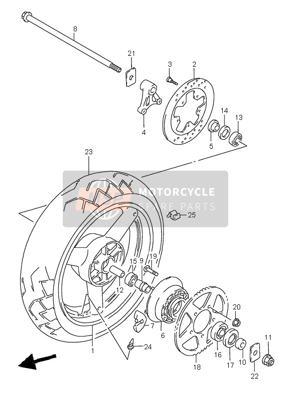 Suzuki GSX750 2000 Rear Wheel for a 2000 Suzuki GSX750