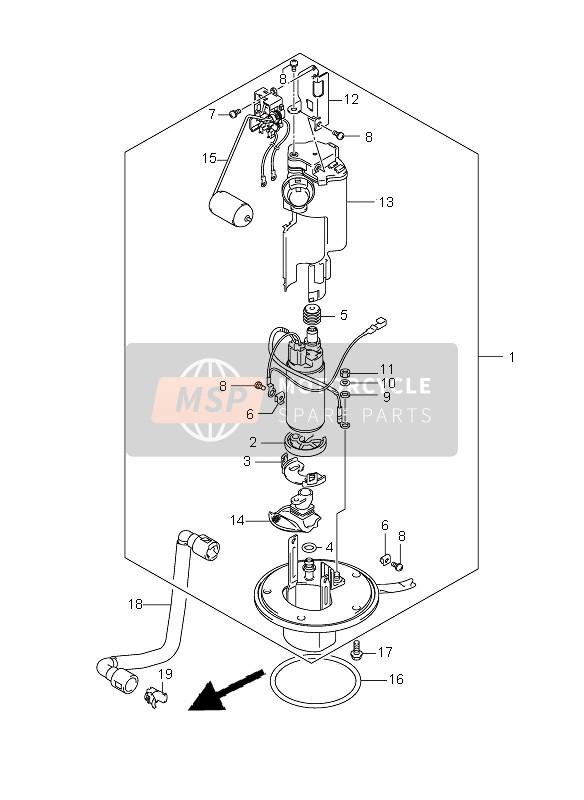 Suzuki GSX-R1000 2005 Fuel Pump for a 2005 Suzuki GSX-R1000