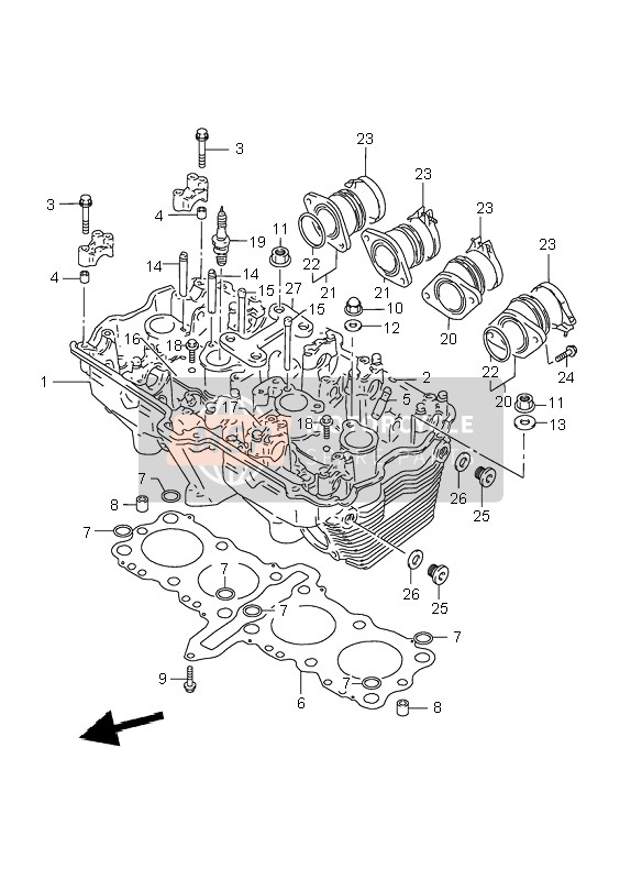 Suzuki GSX750F 2000 Cylinder Head for a 2000 Suzuki GSX750F