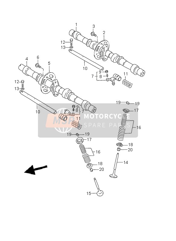 Suzuki GSX750F 2000 Albero a camme & Valvola per un 2000 Suzuki GSX750F