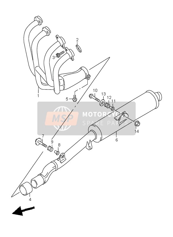 Suzuki GSX750F 2000 Silenziatore per un 2000 Suzuki GSX750F