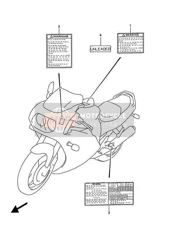 Suzuki GSX-R750W 1992 Label for a 1992 Suzuki GSX-R750W