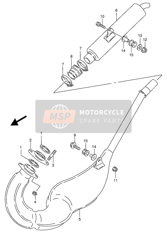 Suzuki RG125F(U) GAMMA 1992 Muffler for a 1992 Suzuki RG125F(U) GAMMA