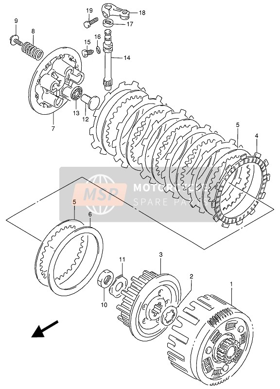 Suzuki RG125F(U) GAMMA 1992 KUPPLUNG für ein 1992 Suzuki RG125F(U) GAMMA