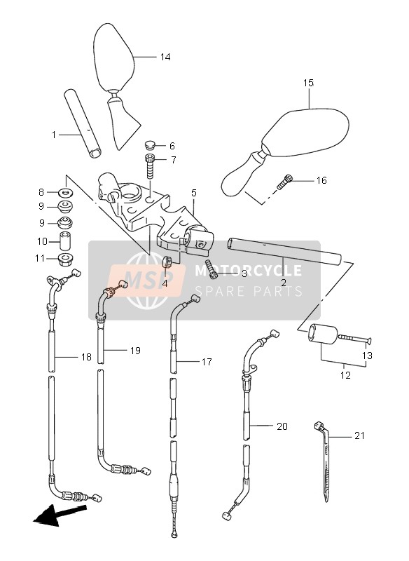 Suzuki GSX750F 2000 Stuur voor een 2000 Suzuki GSX750F