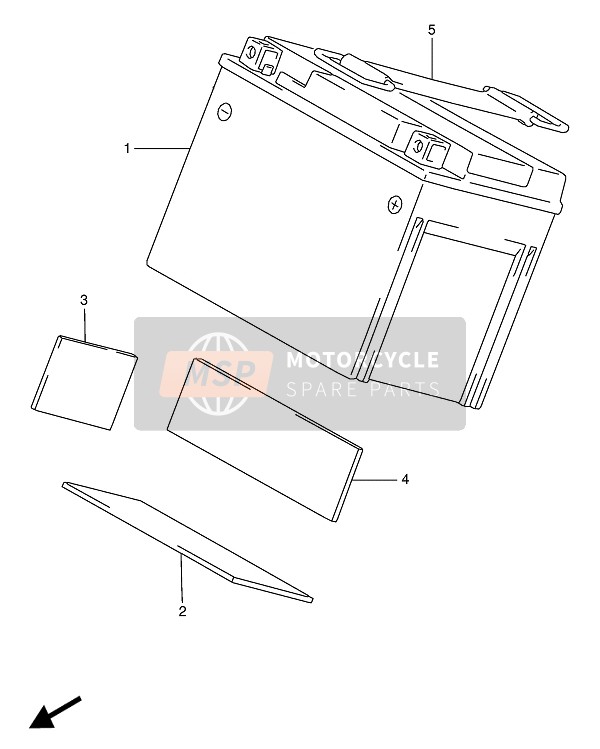 3361040B20LCP, Batterie YTX5L-BS, Suzuki, 0