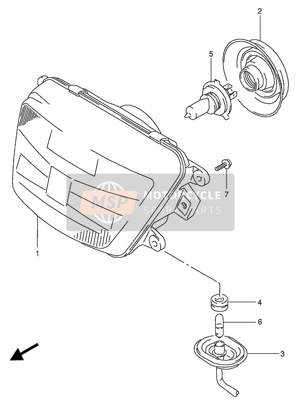 Suzuki RG125F(U) GAMMA 1992 Lampe frontale pour un 1992 Suzuki RG125F(U) GAMMA