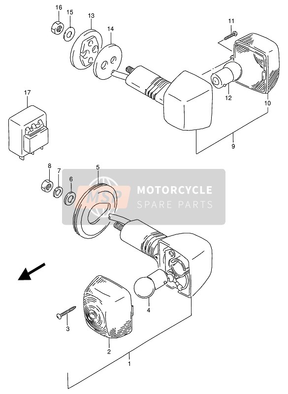 Suzuki RG125F(U) GAMMA 1992 Turn Signal Lamp for a 1992 Suzuki RG125F(U) GAMMA