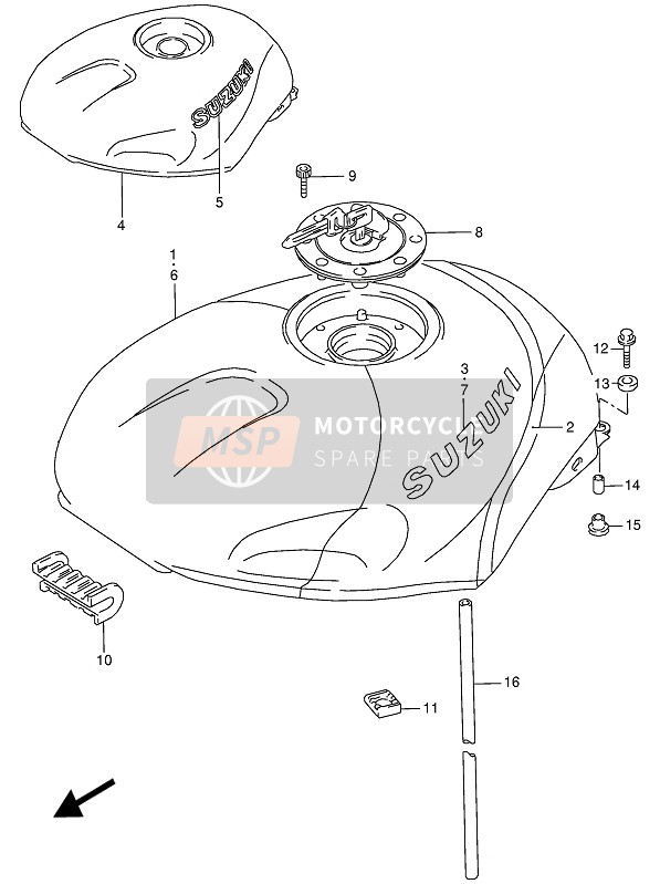 Suzuki RG125F(U) GAMMA 1992 TANK für ein 1992 Suzuki RG125F(U) GAMMA