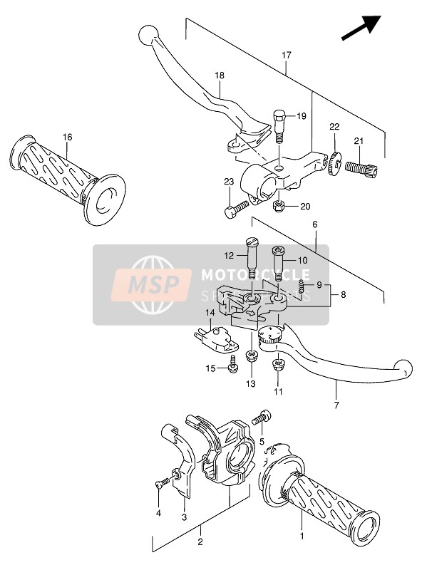 Suzuki RG125F(U) GAMMA 1992 Handle Lever for a 1992 Suzuki RG125F(U) GAMMA