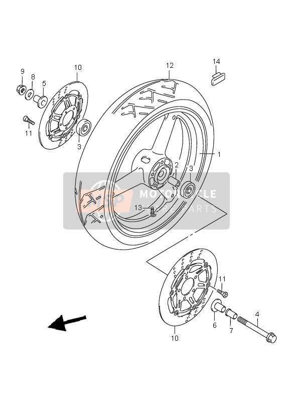 Suzuki GSX750F 2000 VORDERRAD für ein 2000 Suzuki GSX750F