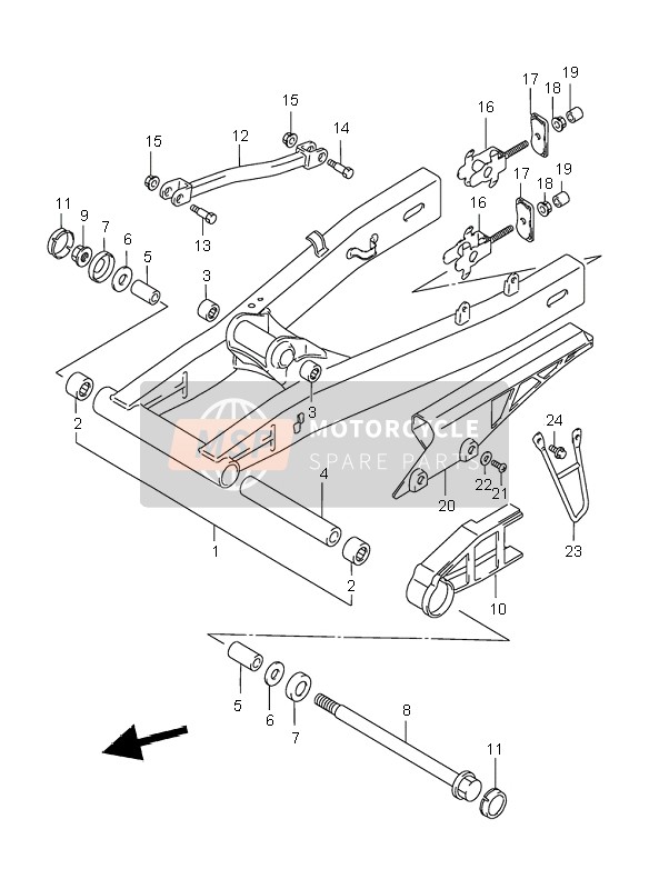 Suzuki GSX750F 2000 Bras oscillant arrière pour un 2000 Suzuki GSX750F