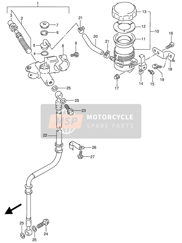 Suzuki RG125F(U) GAMMA 1992 Maître-cylindre avant pour un 1992 Suzuki RG125F(U) GAMMA