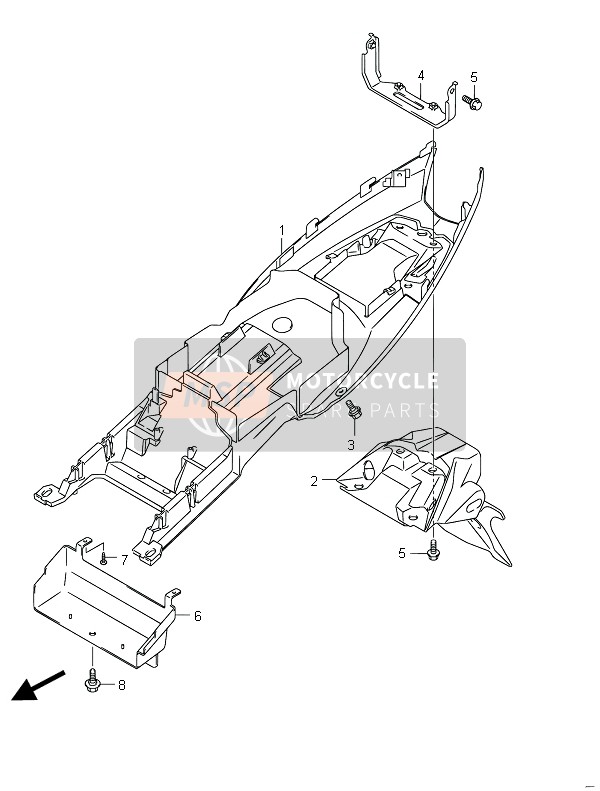 Suzuki GSF650(S)(A)(SA) BANDIT 2011 HINTERER KOTFLÜGEL (GSF650UA) für ein 2011 Suzuki GSF650(S)(A)(SA) BANDIT