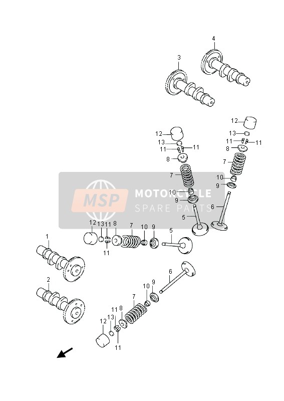 1274020F00, Camshaft, Exhaust Rear (NT:36), Suzuki, 0