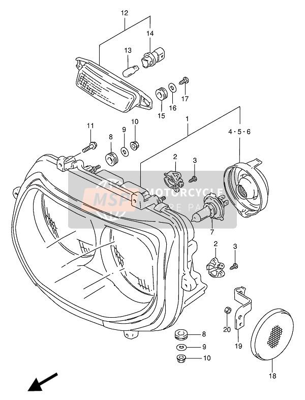 3611017E00, Lamp Assy, Front   Position, Suzuki, 1