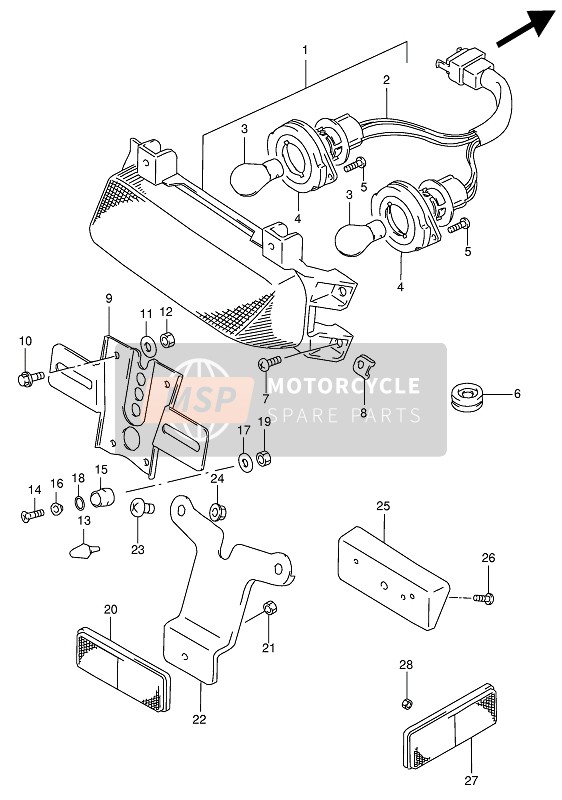 3597401D00, Steun,Reflector, Suzuki, 6