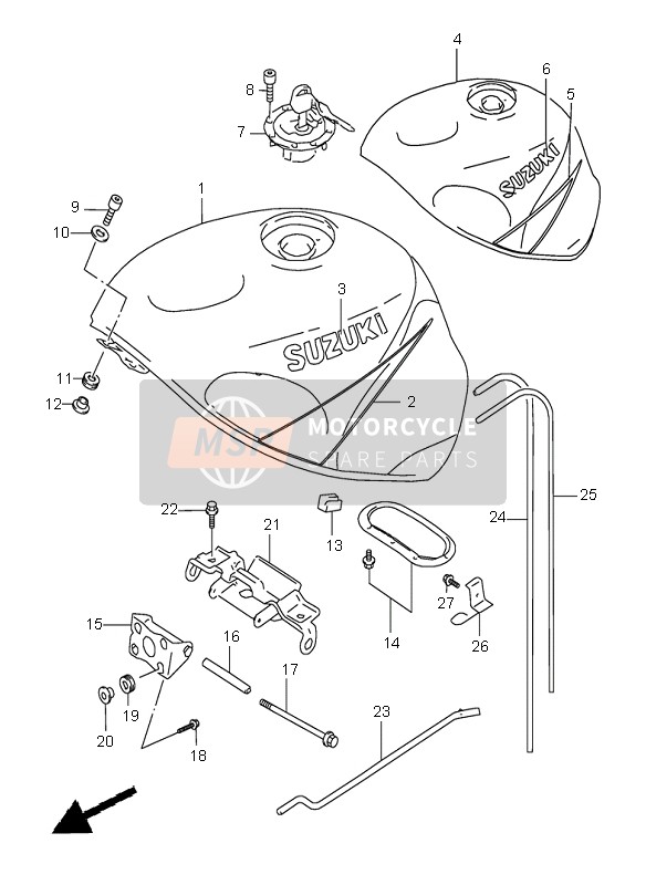 Suzuki GSX-R600 2000 TANK (FÜR L99-BP9-CE2) für ein 2000 Suzuki GSX-R600