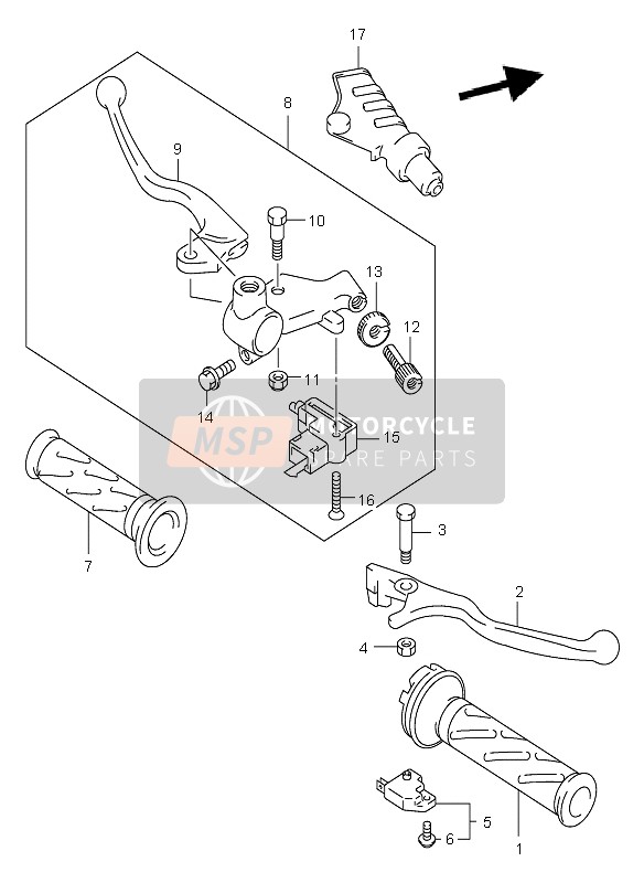 Suzuki VL125 INTRUDER 2005 Handle Lever for a 2005 Suzuki VL125 INTRUDER