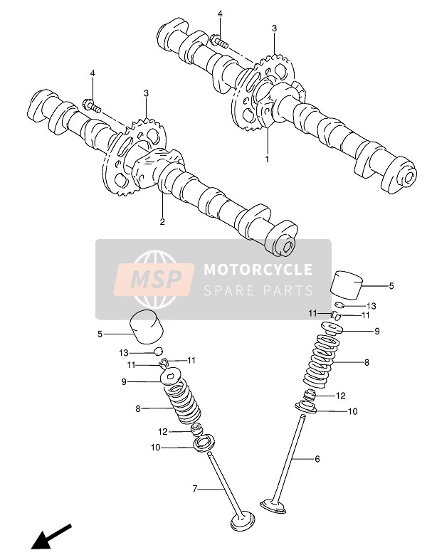 Suzuki RF600R(U) 1993 NOCKENWELLE & VENTIL für ein 1993 Suzuki RF600R(U)