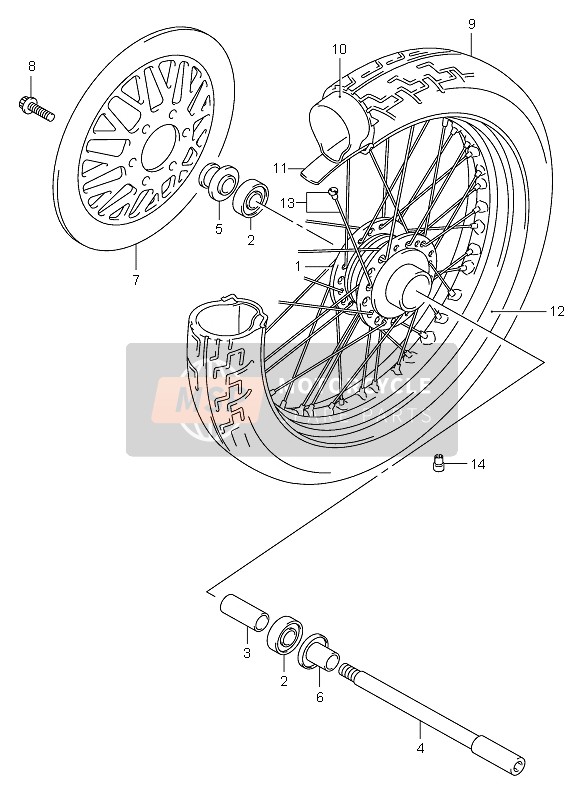 5471112F10, Axle, Front, Suzuki, 0