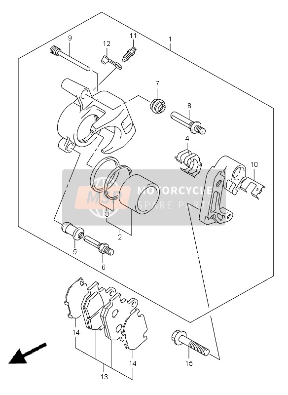 5910026F00999, Caliper Assy, Front Rh, Suzuki, 1