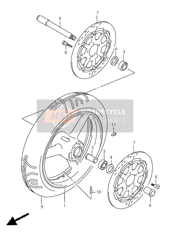 Suzuki GSX-R600 2000 Front Wheel for a 2000 Suzuki GSX-R600