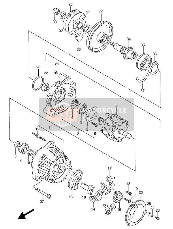 Suzuki RF600R(U) 1993 Alternatore per un 1993 Suzuki RF600R(U)