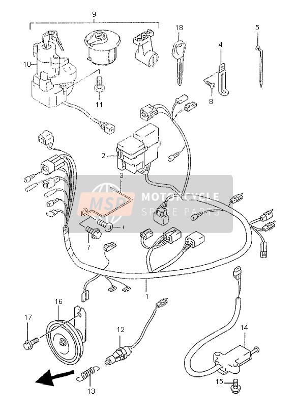 Suzuki GZ125 MARAUDER 2000 Wiring Harness for a 2000 Suzuki GZ125 MARAUDER