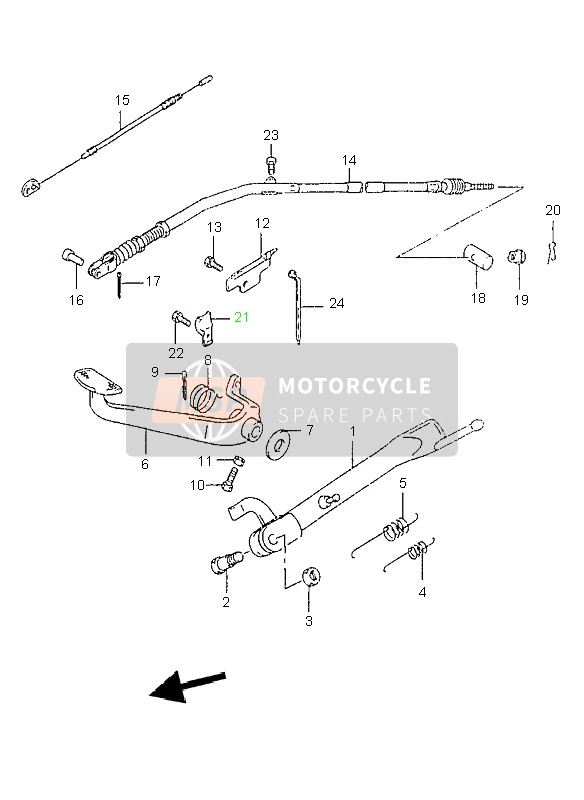 Suzuki GZ125 MARAUDER 2000 STÄNDER & BREMSE HINTEN für ein 2000 Suzuki GZ125 MARAUDER