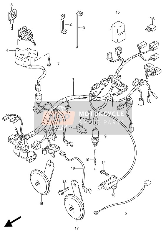 3685221E10, Wire, Horn Lead, Suzuki, 1