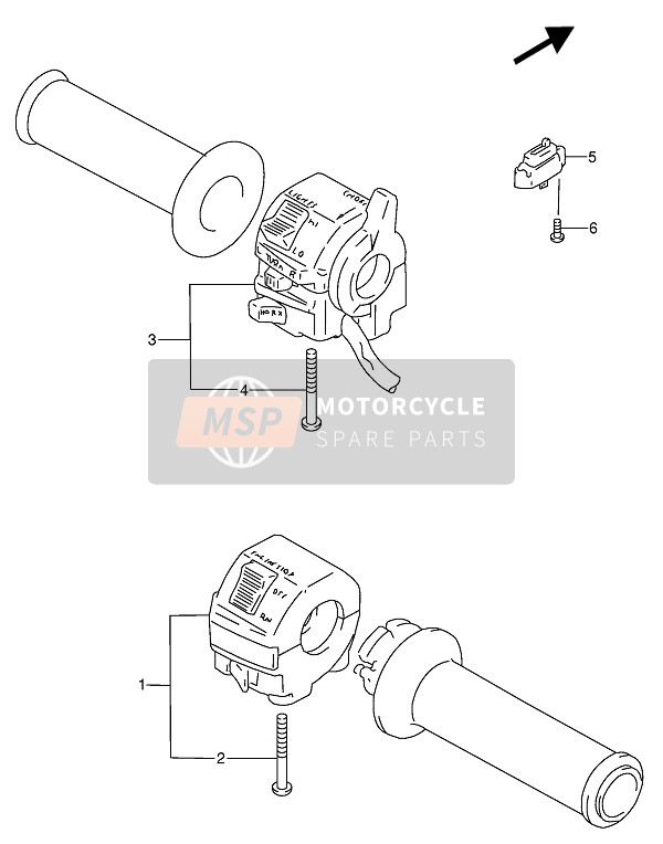 Suzuki RF600R(U) 1993 Commutateur de poignée pour un 1993 Suzuki RF600R(U)