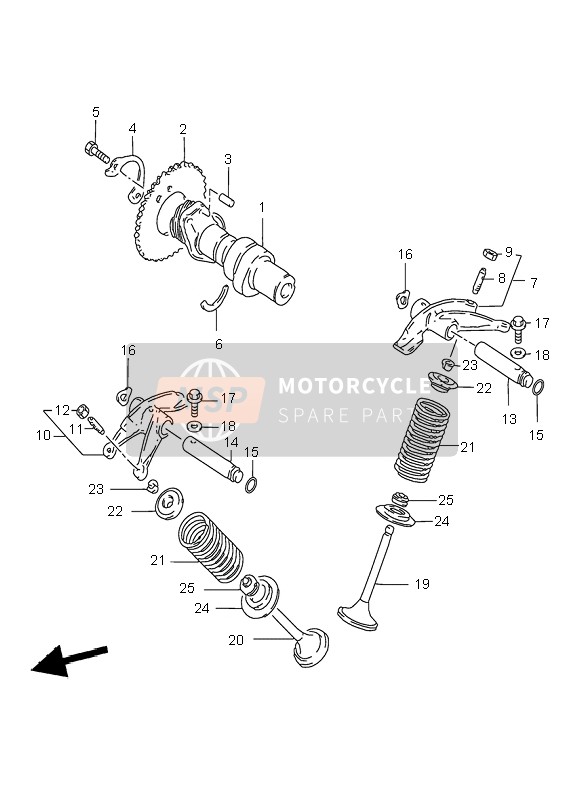 Suzuki GZ250 MARAUDER 2000 Cam Shaft & Valve for a 2000 Suzuki GZ250 MARAUDER