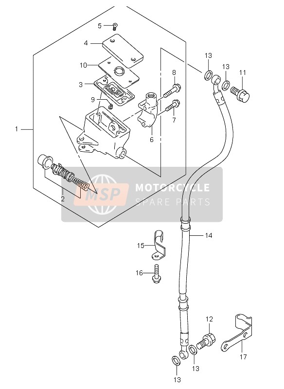 Suzuki VL250 INTRUDER 2005 Front Master Cylinder for a 2005 Suzuki VL250 INTRUDER