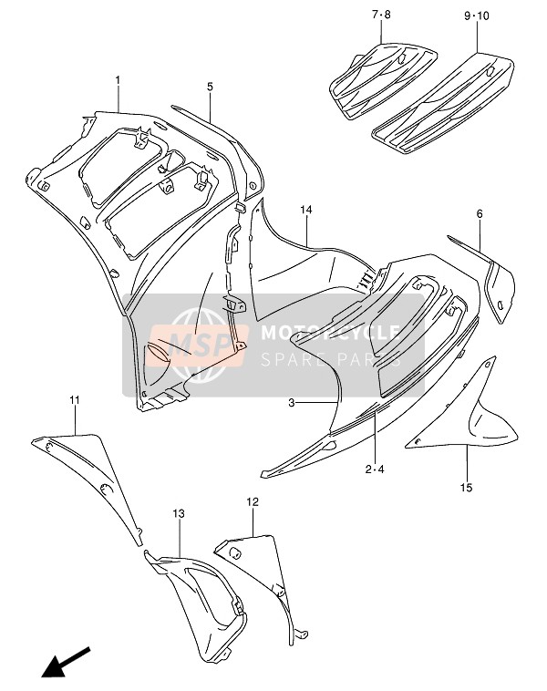 Suzuki RF600R(U) 1993 Under Cowling Body for a 1993 Suzuki RF600R(U)