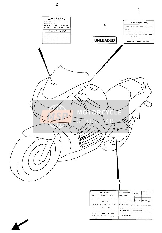 Suzuki RF600R(U) 1993 Label for a 1993 Suzuki RF600R(U)