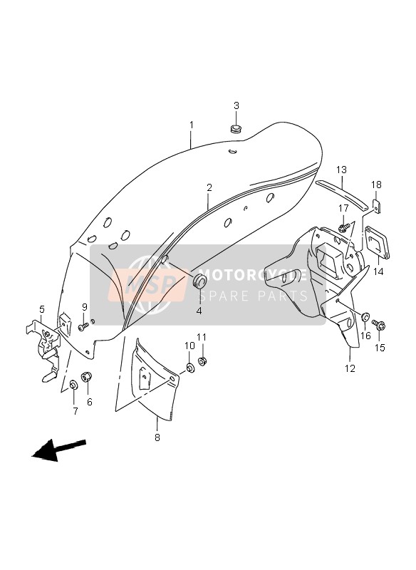 63311C12F00J000, Extension, Rear Fender, Suzuki, 1