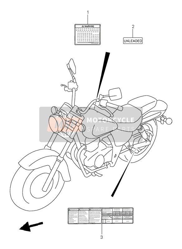 Suzuki GZ250 MARAUDER 2000 Label for a 2000 Suzuki GZ250 MARAUDER