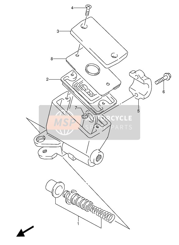 Suzuki RF600R(U) 1993 Hoofdremcilinder voor voor een 1993 Suzuki RF600R(U)