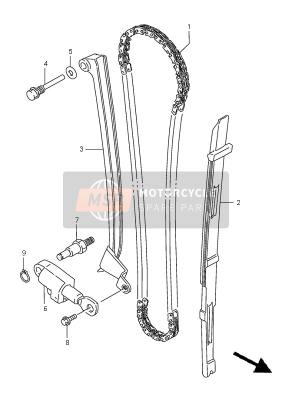 Suzuki LS650 SAVAGE 2000 Catena a camme per un 2000 Suzuki LS650 SAVAGE