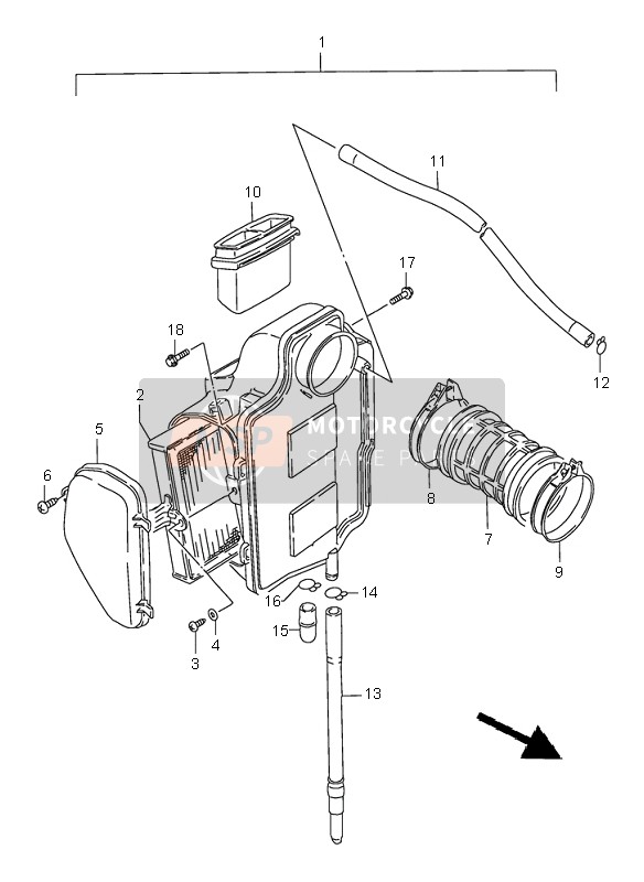 Suzuki LS650 SAVAGE 2000 Purificateur d'air pour un 2000 Suzuki LS650 SAVAGE