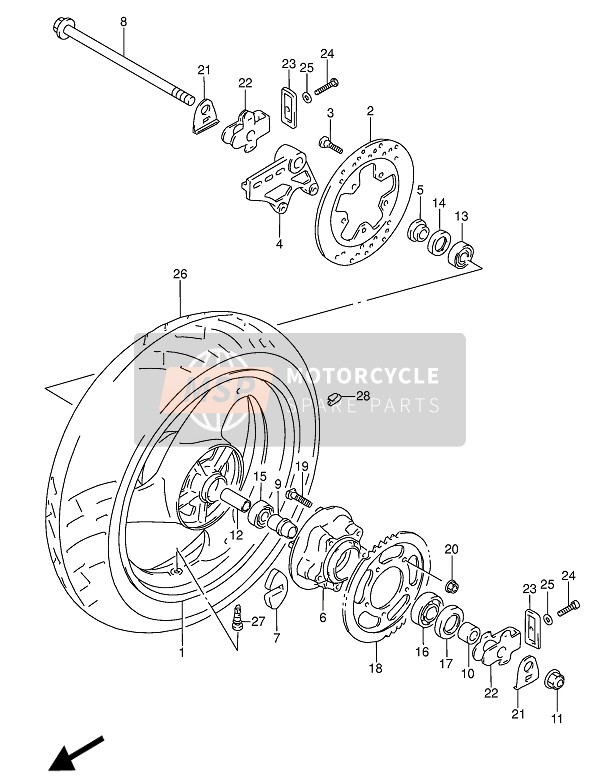 6451117C62, Sprocket, Rear (NT:43), Suzuki, 0