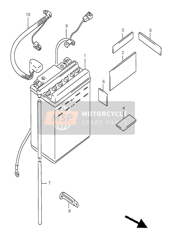 Suzuki LS650 SAVAGE 2000 Battery for a 2000 Suzuki LS650 SAVAGE