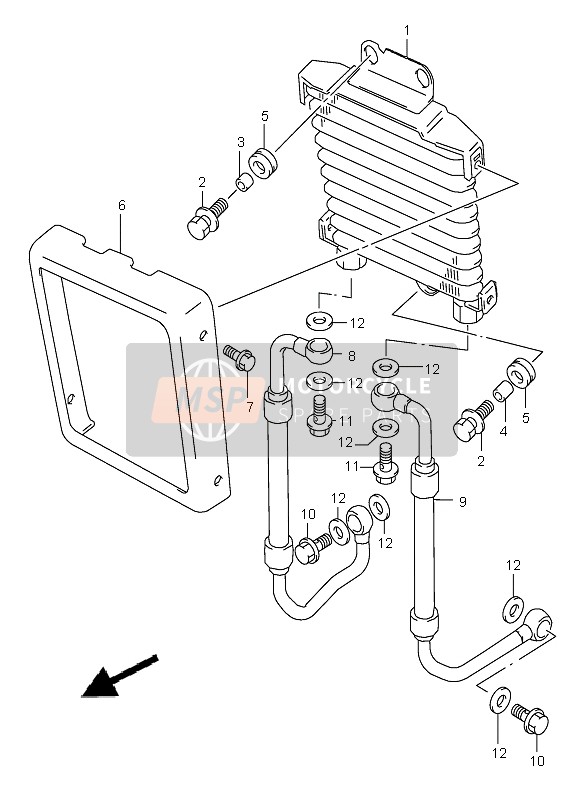 Suzuki VL1500 INTRUDER LC 2005 Oil Cooler for a 2005 Suzuki VL1500 INTRUDER LC