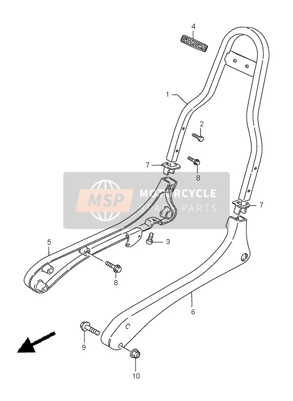 Suzuki LS650 SAVAGE 2000 Pillion Handle for a 2000 Suzuki LS650 SAVAGE