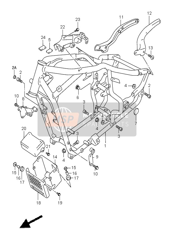 Suzuki VL1500 INTRUDER LC 2005 Frame voor een 2005 Suzuki VL1500 INTRUDER LC