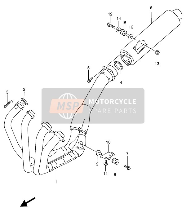 Suzuki RF900R 1994 Muffler for a 1994 Suzuki RF900R