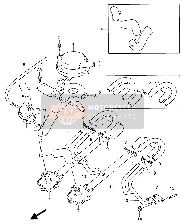 Suzuki RF900R 1994 Deuxième Injection D'air (E18-E39) pour un 1994 Suzuki RF900R