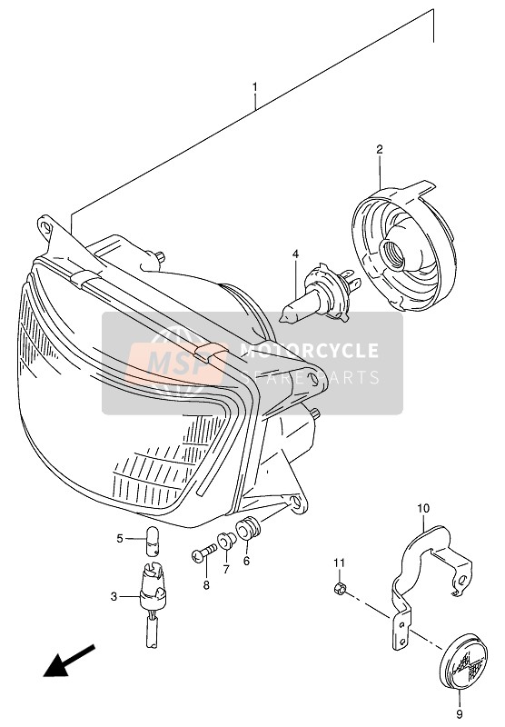 Suzuki RF900R 1994 Headlamp for a 1994 Suzuki RF900R