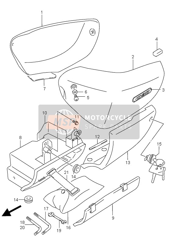 Suzuki VL1500 INTRUDER LC 2005 Frame Cover for a 2005 Suzuki VL1500 INTRUDER LC